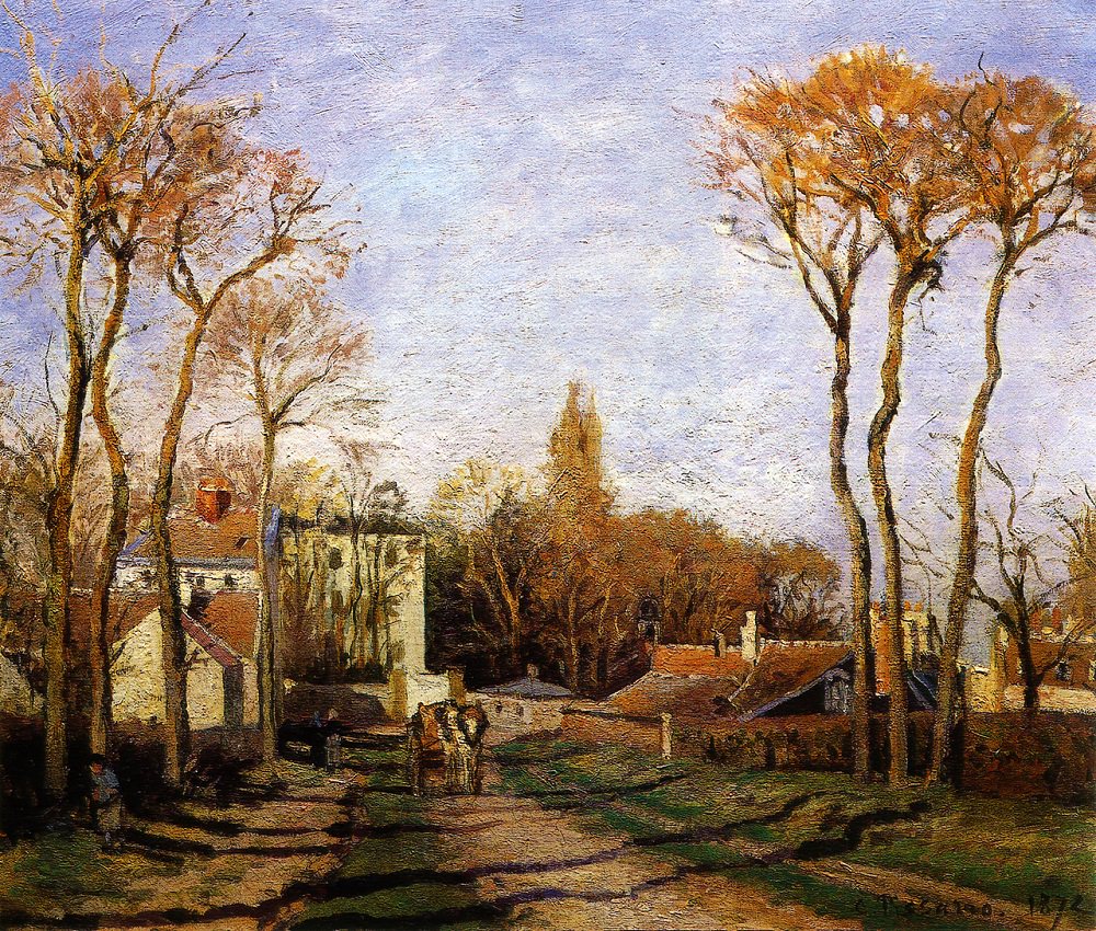 Entrance to the Village of Voisins by Camille Pissarro